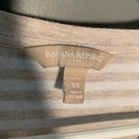 Banana Republic Long Sleeve Tan White Stripes - Picture 7 of 8